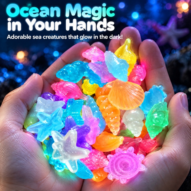 Marine Aquarium - 50-100 ชิ้น สัตว์ทะเลเรืองแสง เปลือกหอยทะเลเรืองแสง ปลาดาว หินตกแต่งตู้ปลา