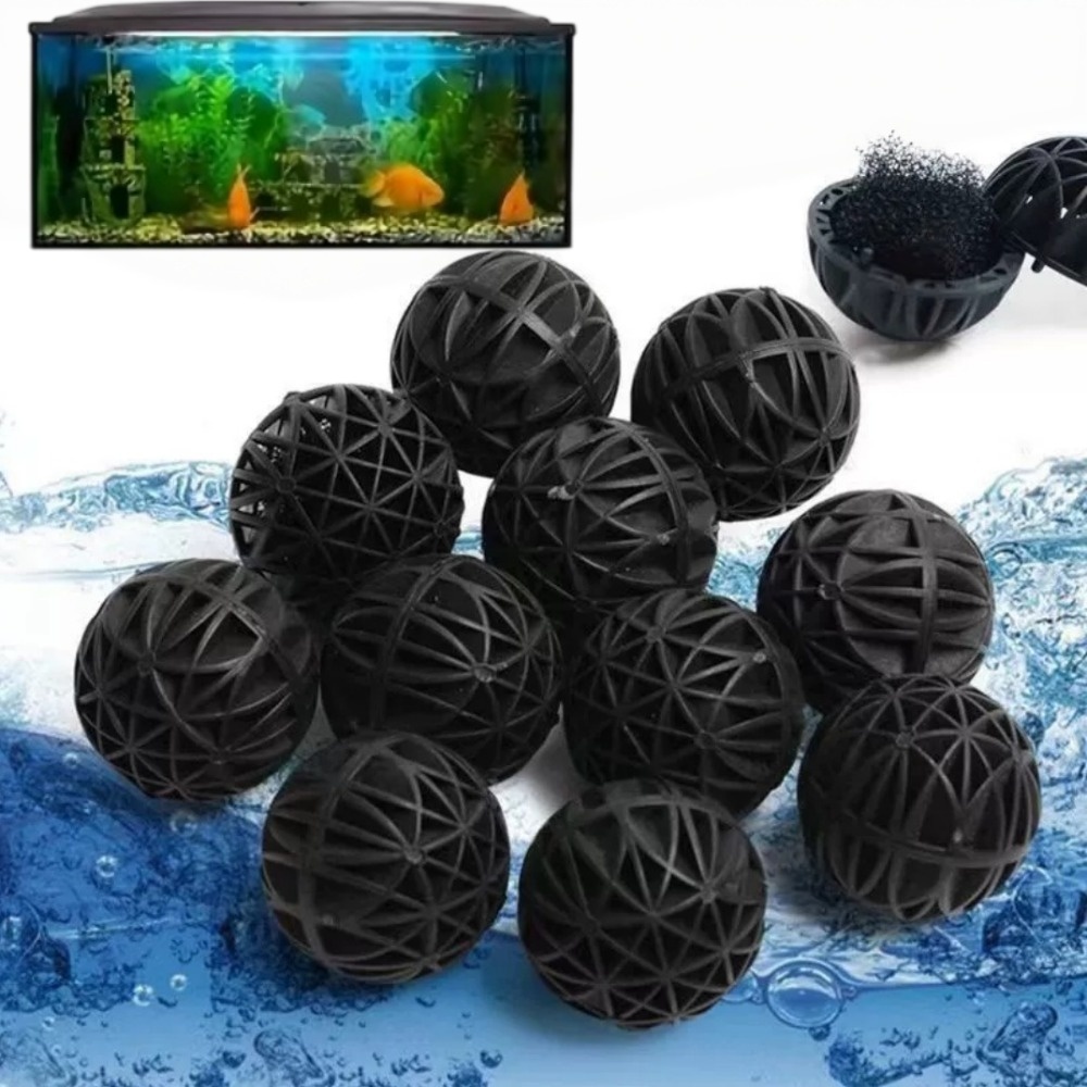 Ocean Aquarium - 20/100 ชิ้น ไบโอบอลสำหรับตู้ปลา อุปกรณ์เสริมกรองน้ำสำหรับตู้ปลาพลาสติก ผลิตภัณฑ์ปรับสภาพน้ำให้คงที่