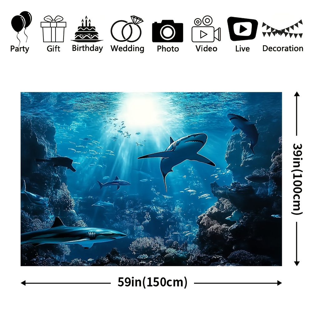 พรมแขวนผนังลายฉลามทะเลลึกสุดงด - Ocean Aquarium บทวิจารณ์และราคา