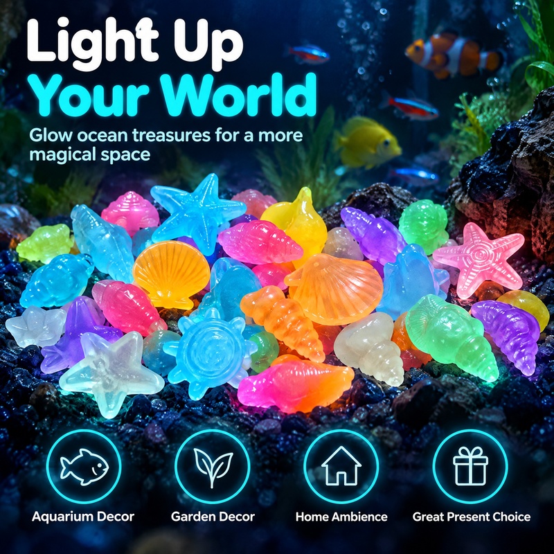 50-100 ชิ้น สัตว์ทะเลเรืองแสง  - Marine Aquarium บทวิจารณ์และราคา