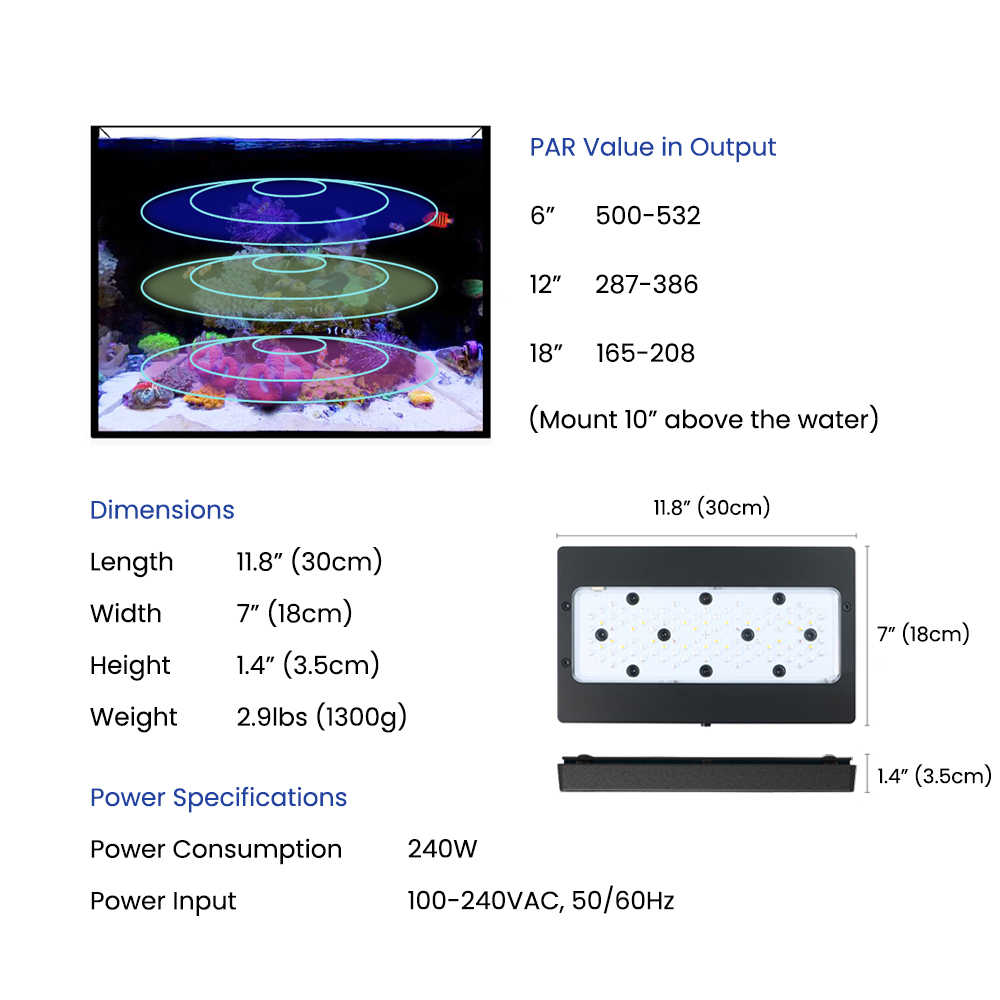 ไฟ LED สำหรับตู้ปลาทะเล A8SE I - Aquarium Marine Lights บทวิจารณ์และราคา