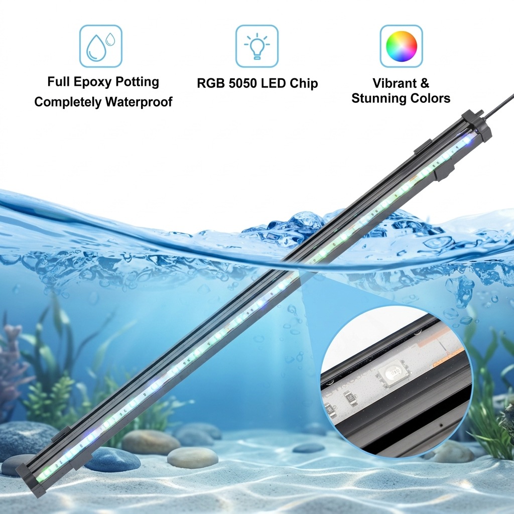 ไฟ LED USB สำหรับตู้ปลา พร้อมฟ - Aquarium Marine Lights บทวิจารณ์และราคา