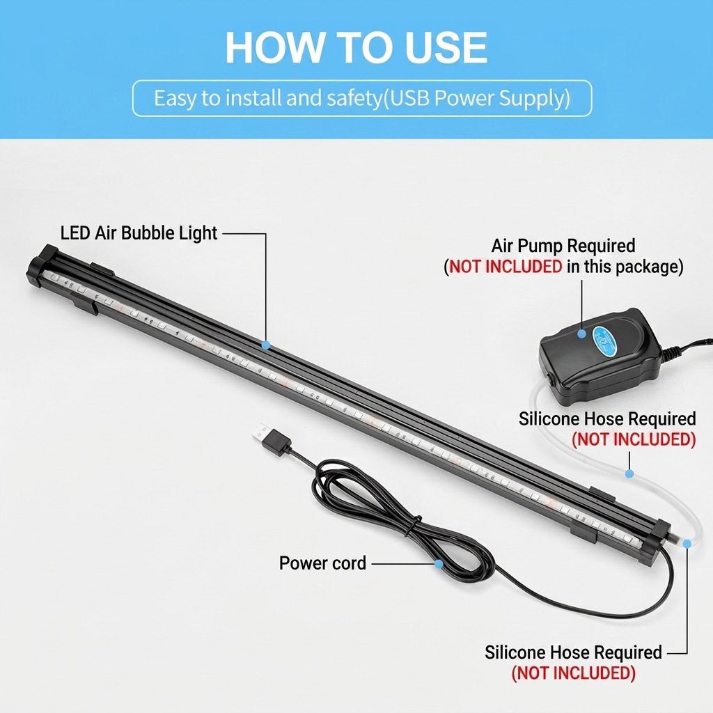 ไฟ LED USB สำหรับตู้ปลา พร้อมฟ - Aquarium Marine Lights บทวิจารณ์และราคา